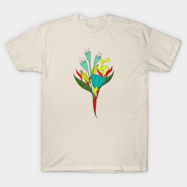 Turquoise bouquet for mother's day T-Shirt by  Suchalee
